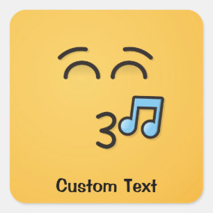 Fluitend gezicht met lachende ogen Classic Round S Vierkante Sticker