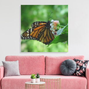 Fluitend monarchvlinderdoek canvas afdruk