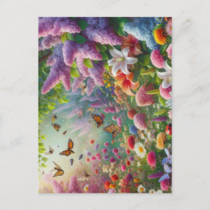 Fluitende bloem briefkaart