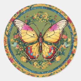 "Fluitende Bloemen: Een bloemensymfonie" Ronde Sticker