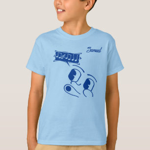 Fluitende Cartoon Gezicht Jongen T-shirt