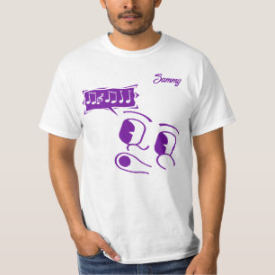 Fluitende Cartoon Gezicht  Mannen T-shirt