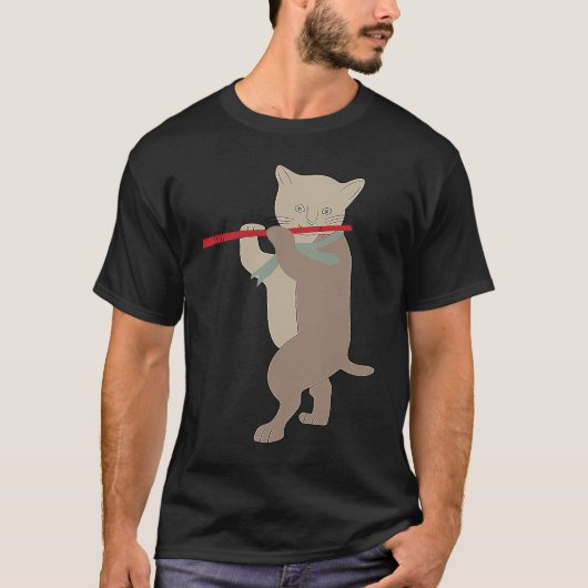 Fluitende Kat Fluit 2 T-shirt (Voorkant)