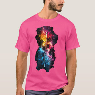 Fluitinstrument op kleurrijke geschilderde fluit t-shirt
