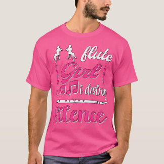 Fluitist I Destroy Silence Fluitist Fluit T-shirt