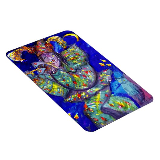 FLUITIST IN BLAUW / Venetiaanse Carnavalsnacht Magneet (Rechterzijde)