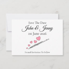 Fluitmuzikant bruiloft Save the Date