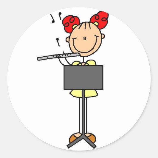 Fluitspeler Stickers Sticker (Voorkant)