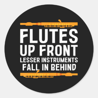 Fluitspeler Woodwind Instrument Muzikale fluitist Ronde Sticker