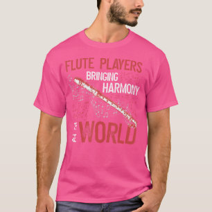 Fluitspelers brengen harmonie in de wereld fluit t-shirt