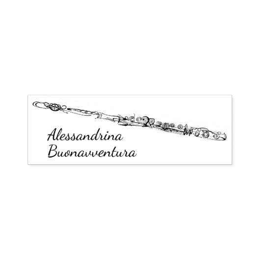 Fluittekening met aangepaste naam  zelfinktende stempel (Design)
