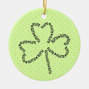 Fluittekst Shamrock Keramisch Ornament