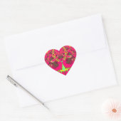 Fluorescent Alien Lady Bug Fractal Hart Sticker (Envelop)