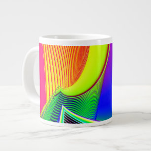 Fluorescent Boat en Giant Wave Fractal Jumbo Mok