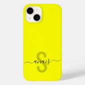 Fluorescent Bright Neon Colon Monogram Naam Case-Mate iPhone Case (Achterkant)