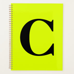 Fluorescent Chartreuse Yellow Neon Monogram Naam Planner