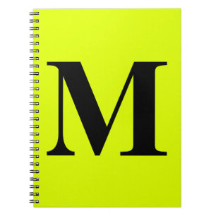 Fluorescent Chartreuse Yellow Neon Monogrammen Gif Notitieboek