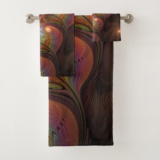 Fluorescent coloré Abstrait Trippy Brown Fractal (En situation)