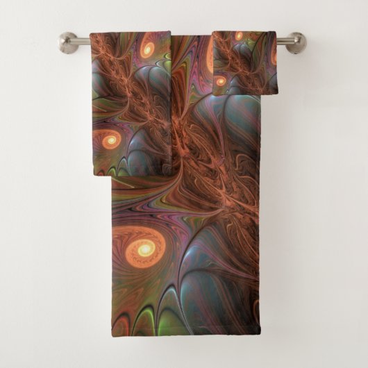 Fluorescent coloré Abstrait Trippy Brown Fractal (En situation)