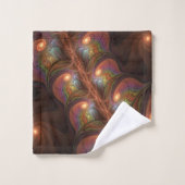 Fluorescent coloré Abstrait Trippy Brown Fractal (Gant de toilette)