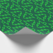 Fluorescent Green Christmas Trees Pattern Cadeaupapier (Hoek)