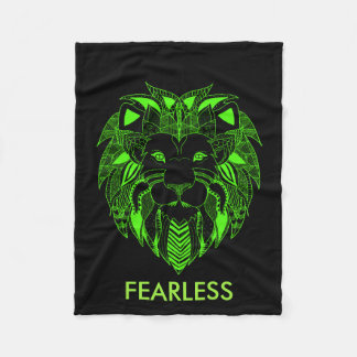 Fluorescent Green en Black Lion met aangepaste tek Fleece Deken