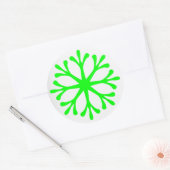 Fluorescent Green Snowflake Étiquettes de vacances (Enveloppe)