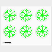 Fluorescent Green Snowflake Étiquettes de vacances (Feuille)