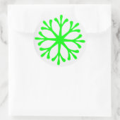 Fluorescent Green Snowflake Étiquettes de vacances (Sac)