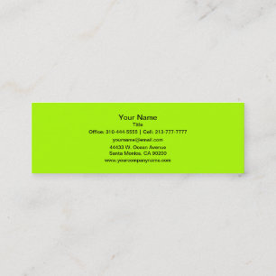 Fluorescent Green Solid Color Mini Visitekaartje