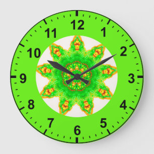 ~ Fluorescent Green Star Fractal ~ Grote Klok