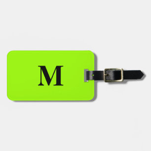 Fluorescent Lime Green Colorful Monogrammogram Nam Bagagelabel