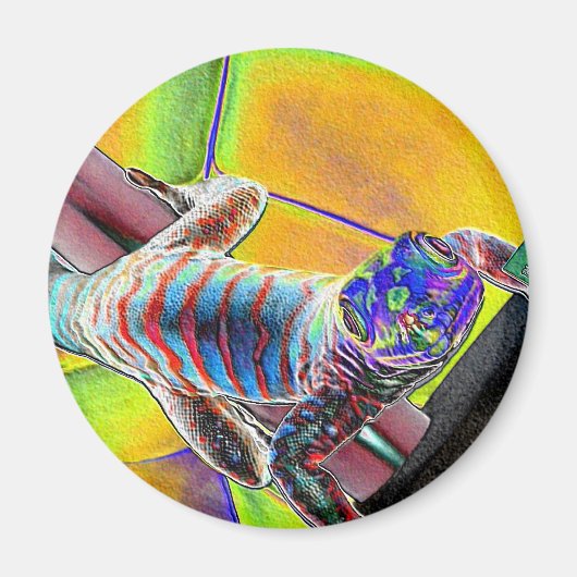 Fluorescent Lizard Magneet (Voorkant)