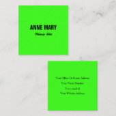 Fluorescent Neon Green, kleurrijk, aangepast gelui Contactkaartje (Voorkant / Achterkant)
