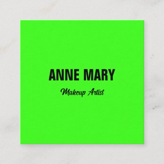 Fluorescent Neon Green, kleurrijk, aangepast gelui Contactkaartje (Voorkant)