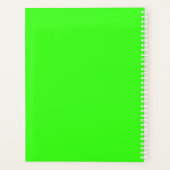 Fluorescent Neon Green Name Monogrammen Gift Favor Planner (Achterkant)