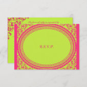 Fluorescent/Neon Wedding Reception RSVP (Voorkant / Achterkant)