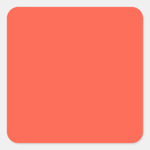 Fluorescent Oranje Abrikocyt Neon Coral, gepersona Vierkante Sticker