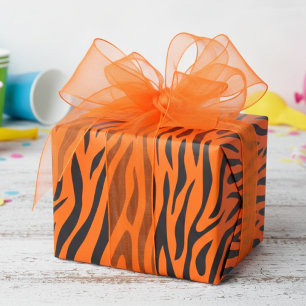 Fluorescent Oranje Kleine Zebraprint Cadeaupapier