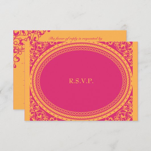 Fluorescent / Réception de mariage néon RSVP (Devant / Derrière)