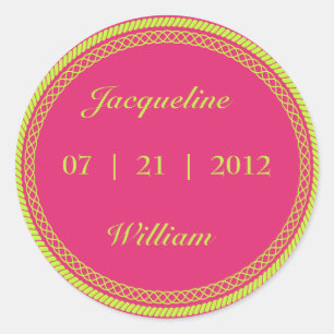 Fluorescent rose chaud et vert citron / Étiquettes