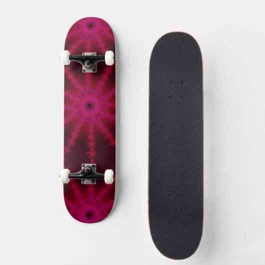 Fluorescent roze fractal Starfish Abstracte kunst Skateboard (Voorkant)