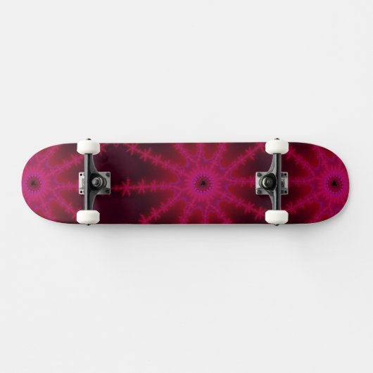 Fluorescent roze fractal Starfish Abstracte kunst Skateboard (Horizontaal)