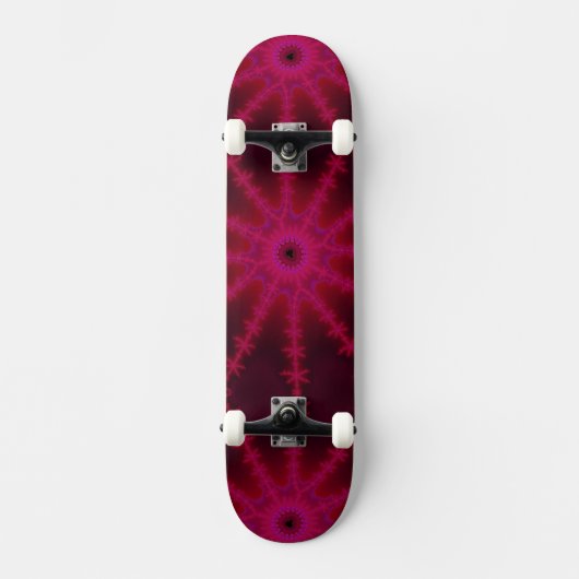 Fluorescent roze fractal Starfish Abstracte kunst Skateboard (Voorkant)