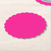 Fluorescent roze rond papier Onderzetter (Gekanteld)