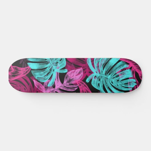 Fluorescent tropische palm skateboard (Horizontaal)