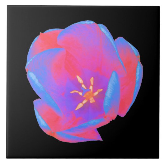 Fluorescent Tulip Tile Tegeltje (Voorkant)