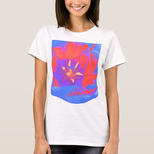 Fluorescent Tulp Dames T Shirt (Voorkant)