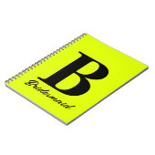 Fluorescent Yellow Neon Monogram Bridemaid Weddens Notitieboek (Linkerzijde)