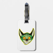 Fluorescente Cartoon Cat Bagagelabel (Achterkant verticaal)